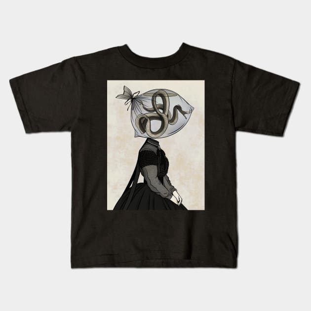 Black Velvet Ribbon Kids T-Shirt by Eve Shmeve